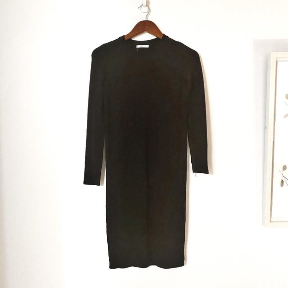 Zara Thermal Knit Long Sleeve Stretch Fitted Dress - Picture 3 of 7